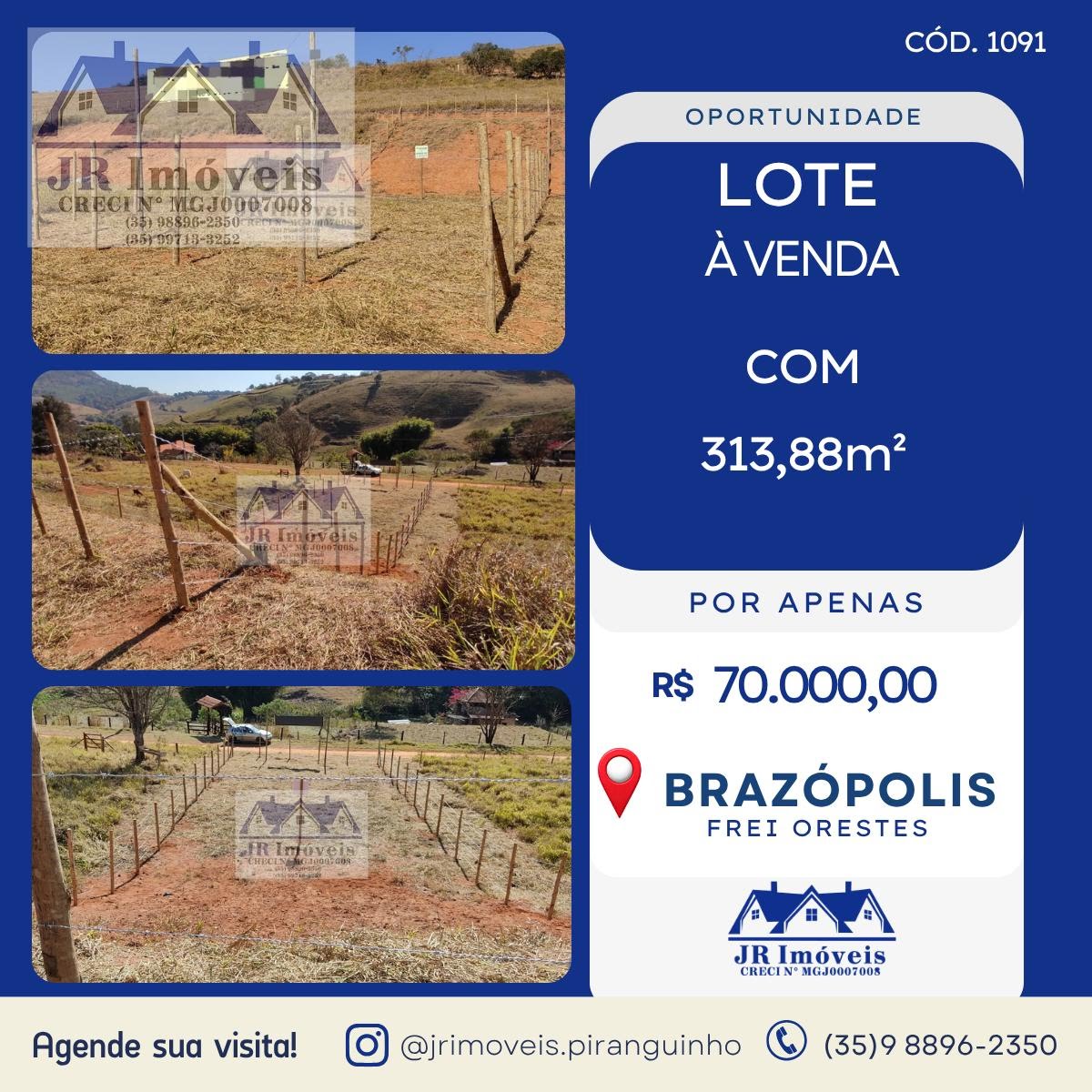 Terreno à venda com 313m² de terreno no Frei Orestes, Brazópolis — foto principal