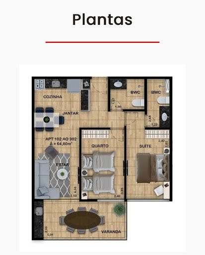 Apartamento à venda com 2 quartos, 1 suíte, 1 vaga e 65m² no Carneiros, Tamandaré (PE) — foto 4 de 21