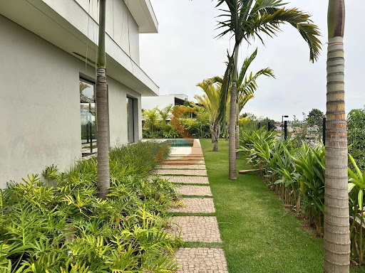 Uma das laterais da casa