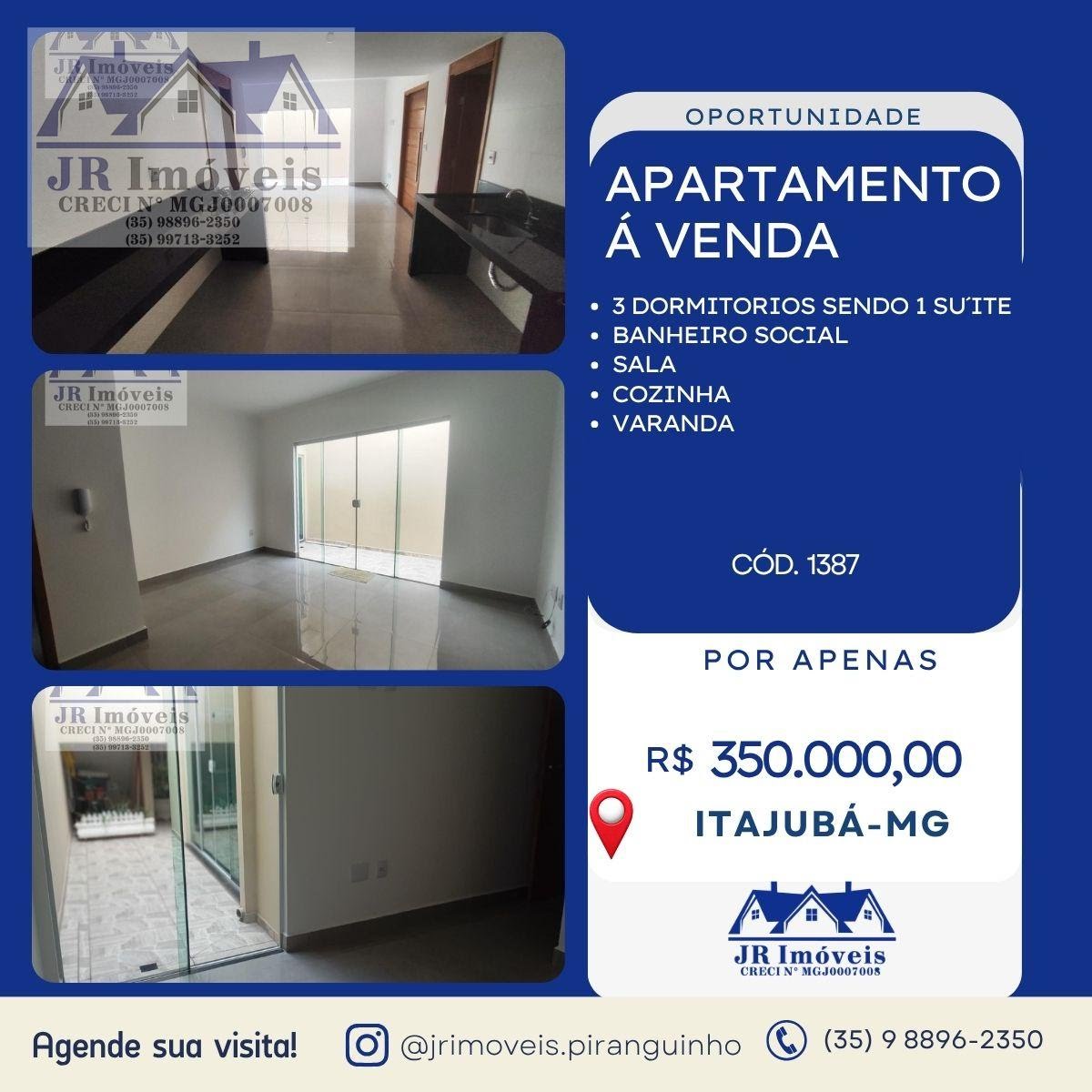 Apartamento à venda com 1 quarto e 1 banheiro no São Vicente, Itajubá — foto principal