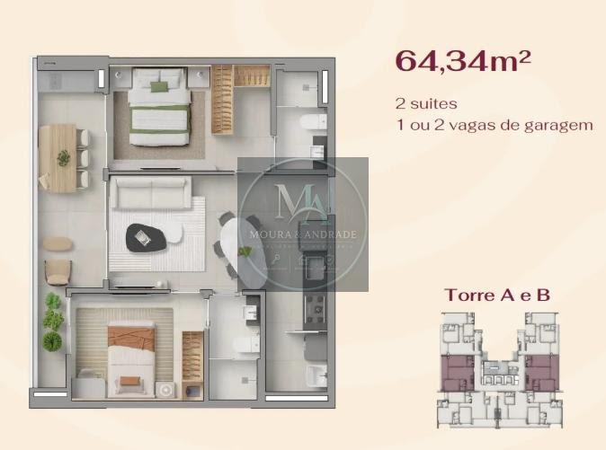Apartamento à venda com 2 quartos, 2 suítes, 1 vaga e 64m² no Engenheiro Luciano Cavalcante, Fortaleza (CE) — foto 14 de 18