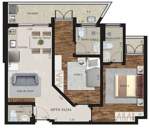 Apartamento à venda com 2 quartos, 1 suíte, 1 vaga e 117m² no Itaguá, Ubatuba (SP) — foto 4 de 7