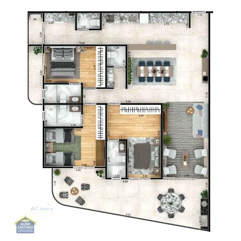 Apartamento à venda com 3 quartos, 3 suítes, 2 vagas e 153m² no Aviação, Praia Grande (SP) — foto 23 de 23