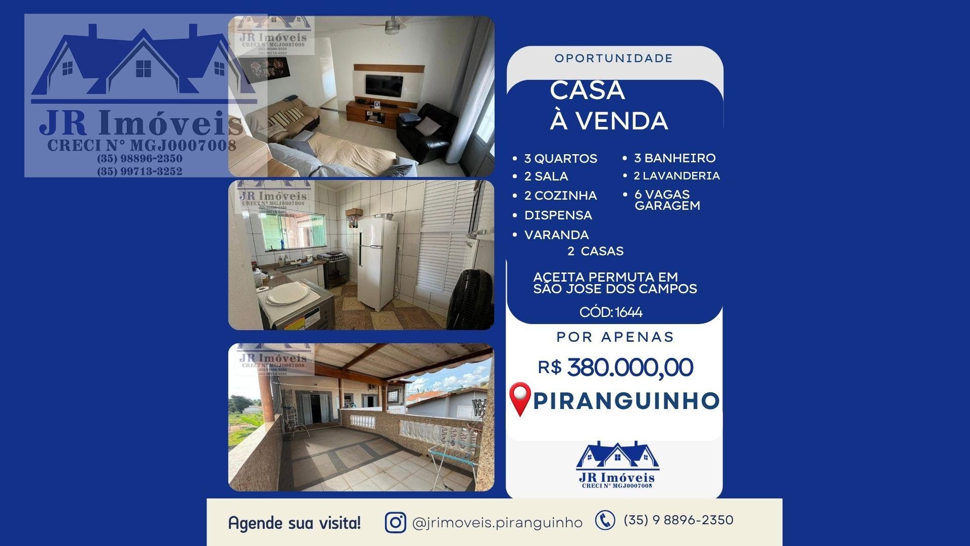 Casa à venda com 3 quartos, 3 banheiros e 210m² no Jardim Beira Rio, Piranguinho — foto principal