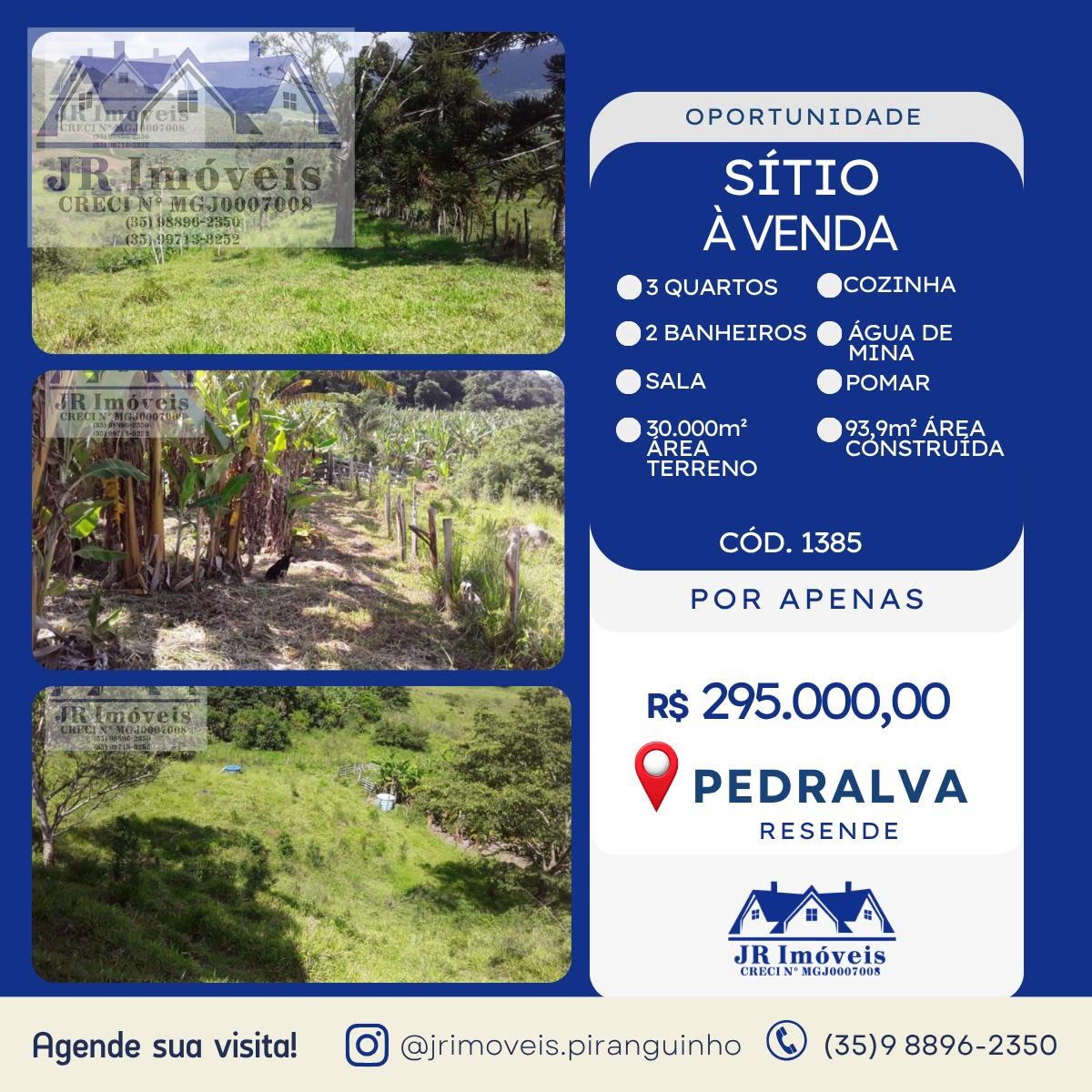 Rural à venda com 30000m² de terreno no Resende, Pedralva — foto principal