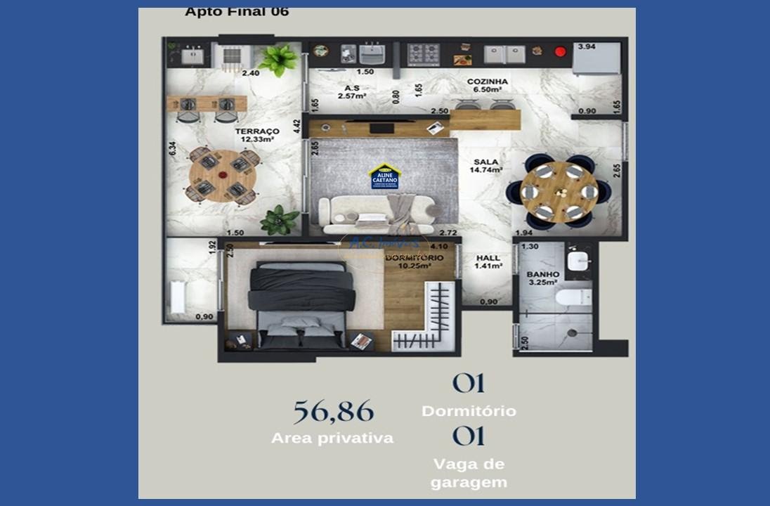 Apartamento à venda com 1 quarto, 1 banheiro, 1 vaga e 56m² no Aviação, Praia Grande (SP) — foto 5 de 8