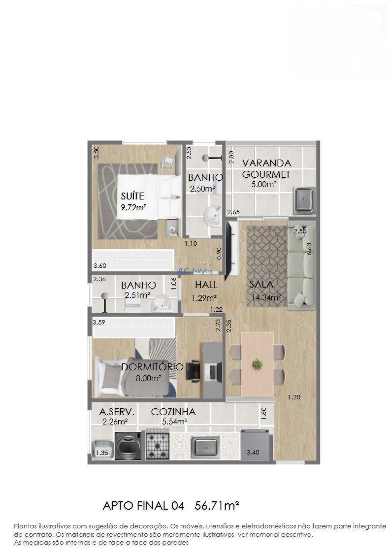 Apartamento à venda com 2 quartos, 2 banheiros, 1 vaga e 60m² no Real, Praia Grande (SP) — foto 8 de 30