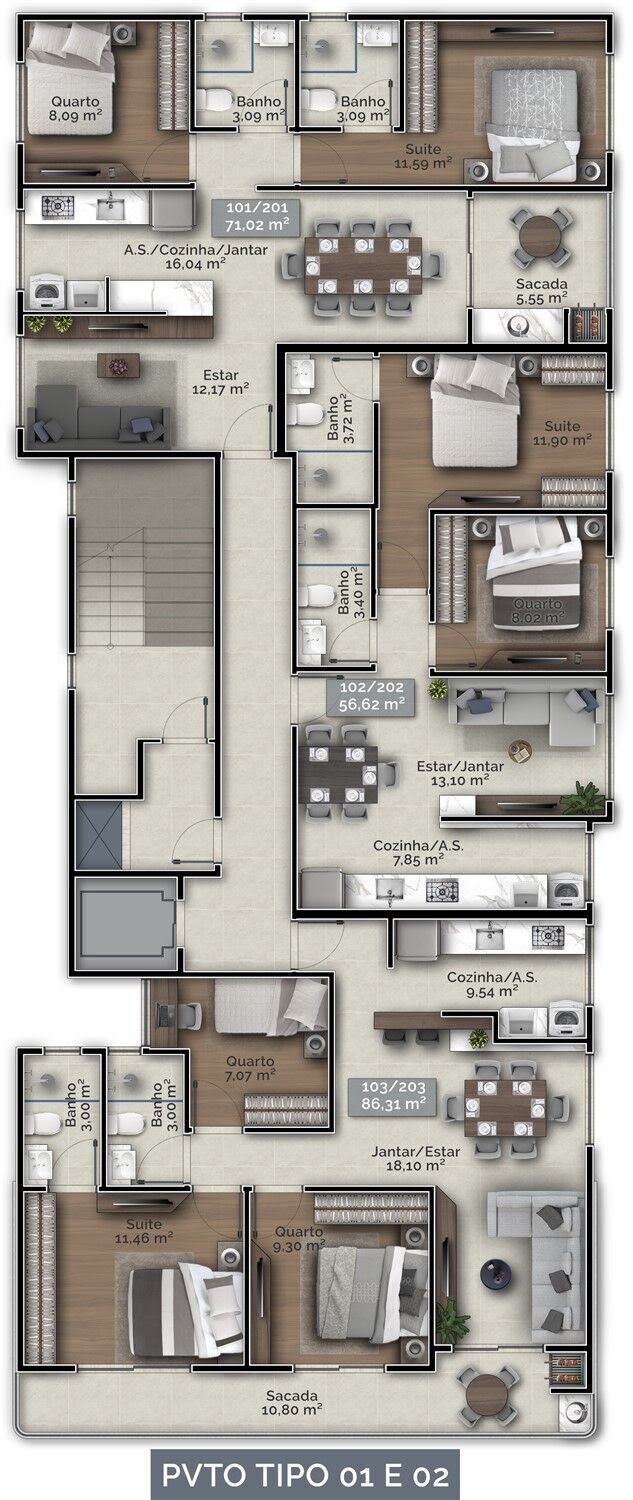 Apartamento à venda com 3 quartos, 1 suíte, 1 vaga e 86m² no Pedra Branca, Palhoça (SC) — foto 16 de 29
