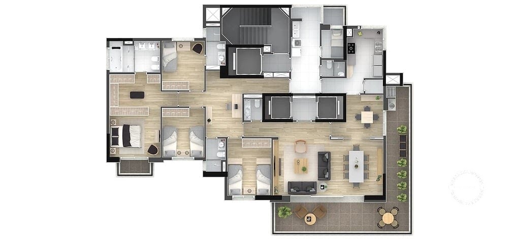 Planta 01 - 4 dorm 226m²