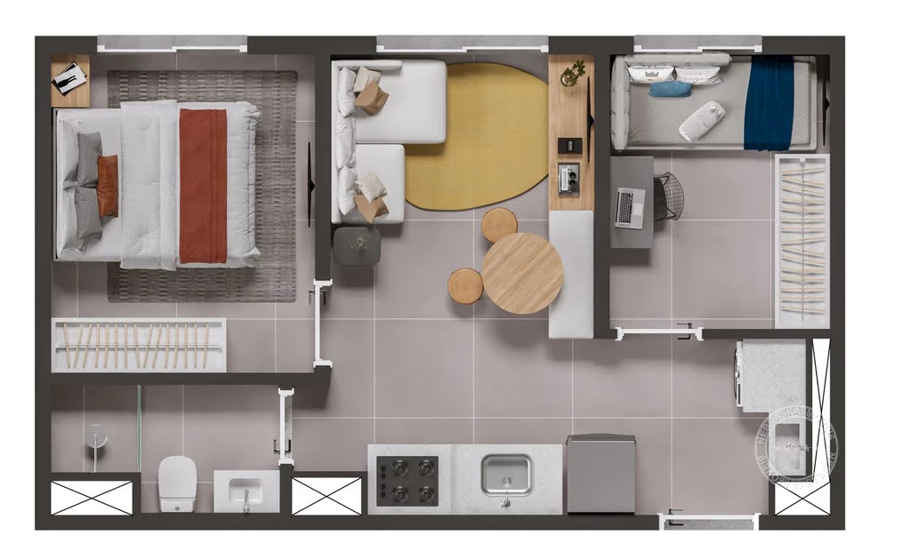 Planta 01 - 2 dorm 31,22m²