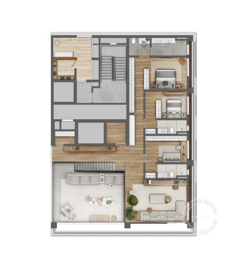 Planta 02 - 3 dorm 295m²