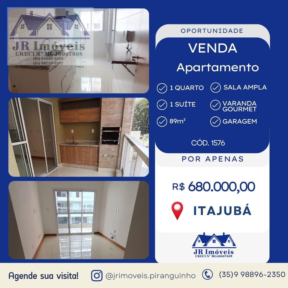Apartamento à venda com 1 quarto, 1 banheiro e 1 vaga no Morro Chic, Itajubá — foto principal